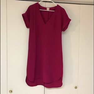 Pink V-Neck Dress